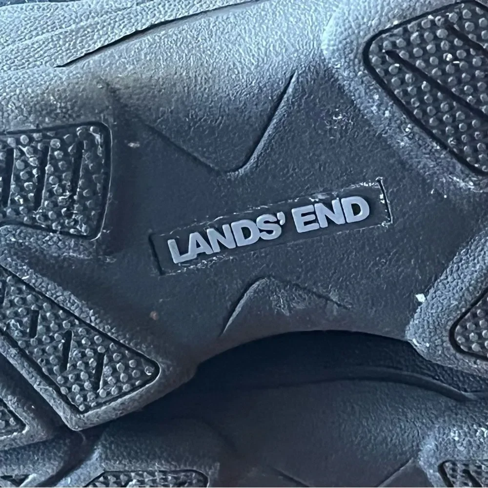 Lands' End Black Quilted Side Zip Boots